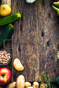 Vegetables on wood