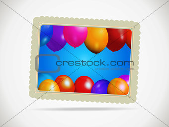 Balloons gift card with rope and shadow