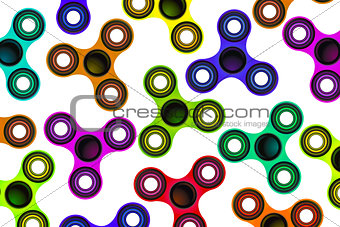 Fidget Spinner Focus Toy Colorful Background Illustration