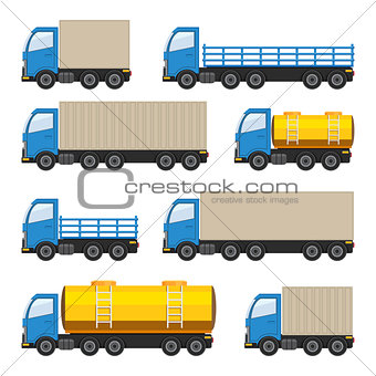 Flat set of trucks.