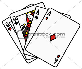 Two pair of poker cards