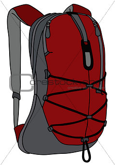 Red travel backpack
