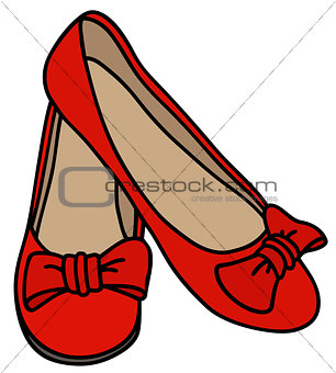 Classic red ballerinas