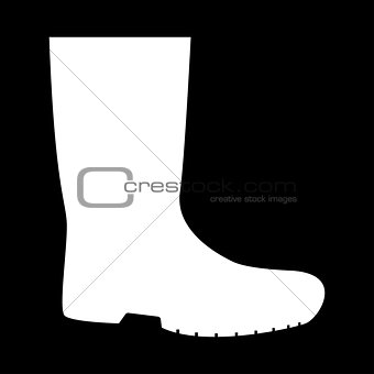 Rubber boots the white color icon .