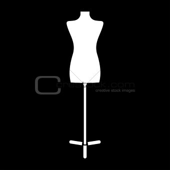 Fashion stand, female torso mannequin the white color icon .