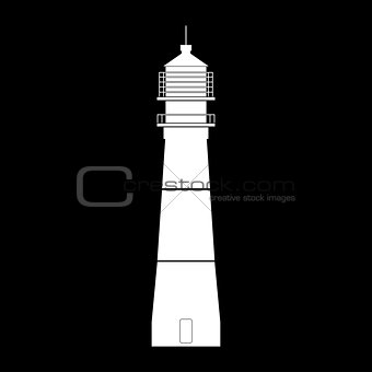 Lighthouse the white color icon .
