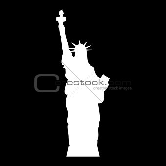 Statue Of Liberty the white color icon .
