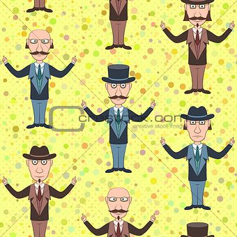 Seamless Background with Gentleman