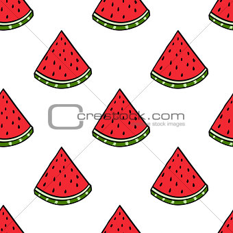 Seamless vector watermelon hand drawing imitation background