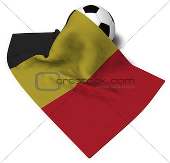 soccer ball and flag of belgium - 3d rendering