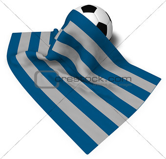 soccer ball and flag of greece - 3d rendering