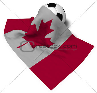 soccer ball and flag of canada - 3d rendering
