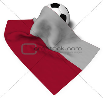soccer ball and flag of poland - 3d rendering