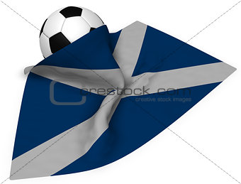 soccer ball and flag of scotland - 3d rendering
