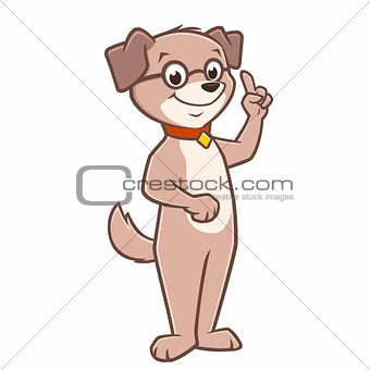 Vector Cartoon Dog With Glasses