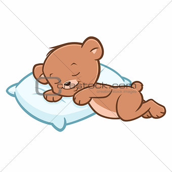 Cartoon Teddy Bear Sleeping