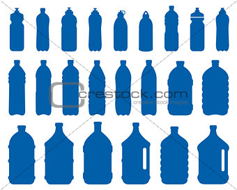 set of plastic bottle icons
