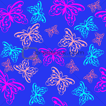 Colorful butterfly seamless pattern