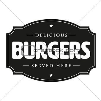Burgers vintage sign retro