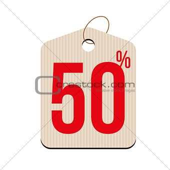 Fifty percent Sale tag