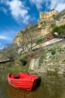 Beynac with the castle on the cliff