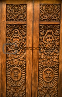 Wooden Carved Door Guadalajara Mexico