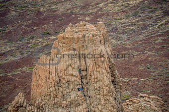 La Cathedral rock, climbing spot at Tenerife island