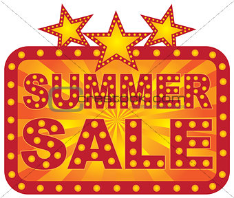 Retro Marquee Summer Sale Sign Illustration