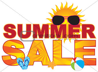 Summer Sale Beach Theme Banner Illustration
