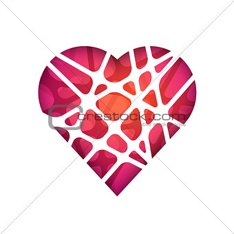 Abstract vector polygonal heart. Abstract Modern Geometrical Design Template.