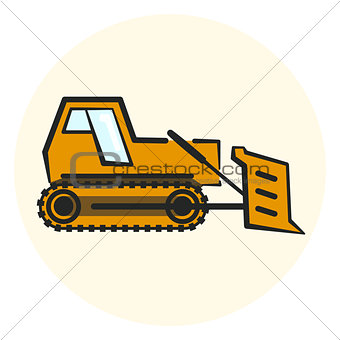 Colorful outline earth mover icon