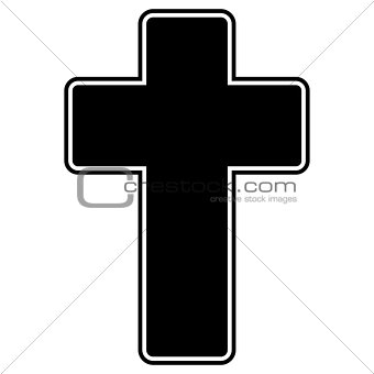 Church cross the black color icon .