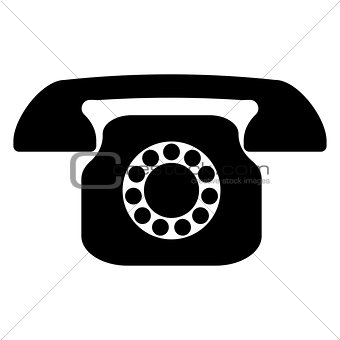 Retro telephone the black color icon .