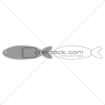Fish  grey set  icon .