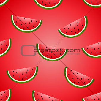 Seamless vector fun watermelon hand drawing imitation juicy background