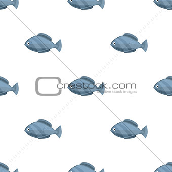 Seamless vintage fish drawings pattern, vector illustration. Engraving style sea life background. Retro element for your design.