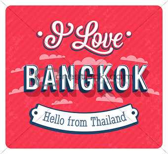 Vintage greeting card from Bangkok - Thailand.