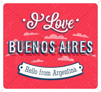 Vintage greeting card from Buenos Aires - Argentina.