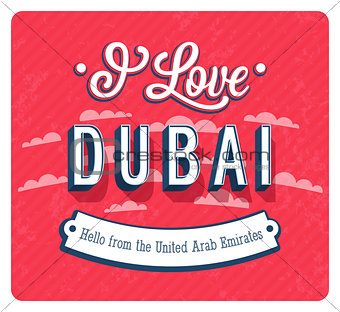 Vintage greeting card from Dubai - United Arab Emirates.