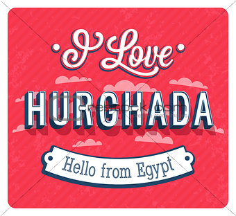 Vintage greeting card from Hurghada - Egypt.