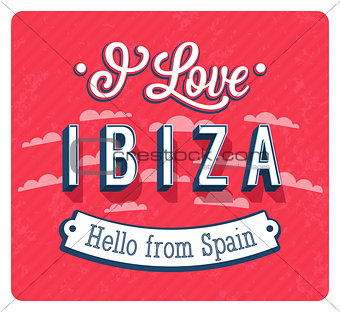 Vintage greeting card from Ibiza - Spain.