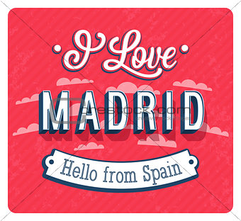Vintage greeting card from Madrid - Spain.
