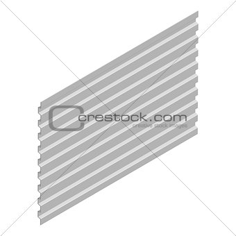 Sheet steel profile in isometric, vector illustration.