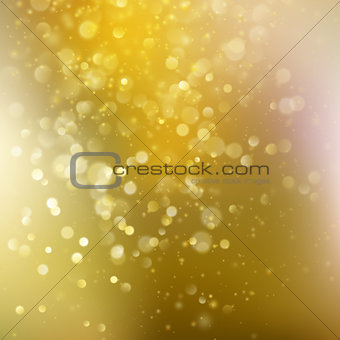 Gold background with defocused lights. EPS 10 vector