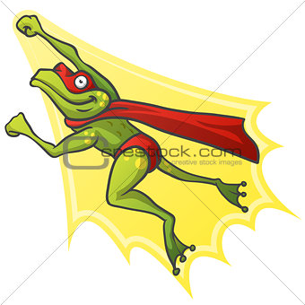 Cartoon Frog Superhero