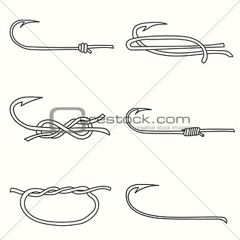 Ways to tie a fishing line to a fishing hook