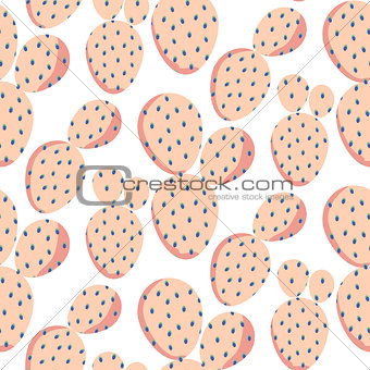 Bold pink cactus vector seamless pattern texture.