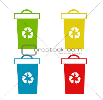 Set of recycling bins 