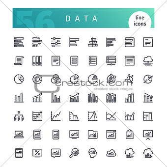Data Line Icons Set