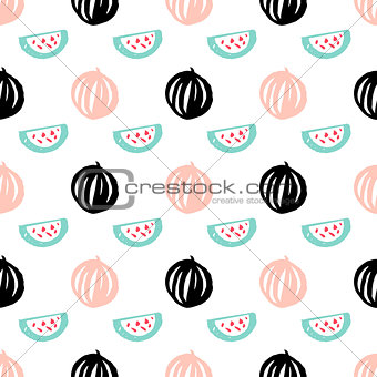 Watermelon Berry Seamless Pattern